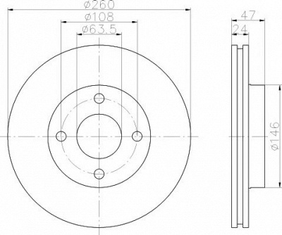 HELLA PAGID 8dd355103371 -  Тормозной диск